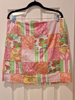 Lilly Pulitzer - Pink Green Orange Patchwork Mini Skirt - 12